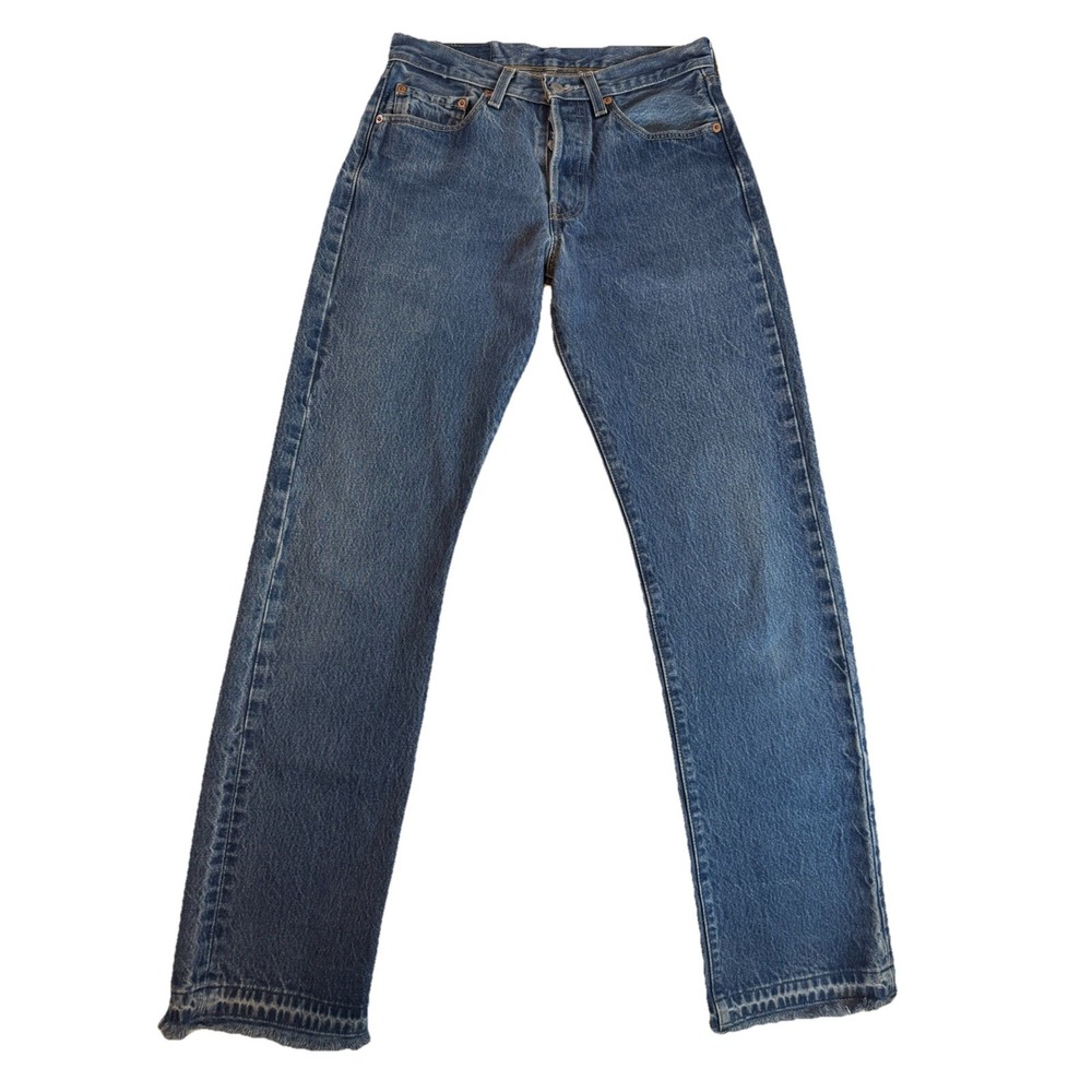 Levis 501xx Y2K Vintage Jean Sz 29x36 Womens Medium Wash Blue Long Boho Western - Picture 6 of 11